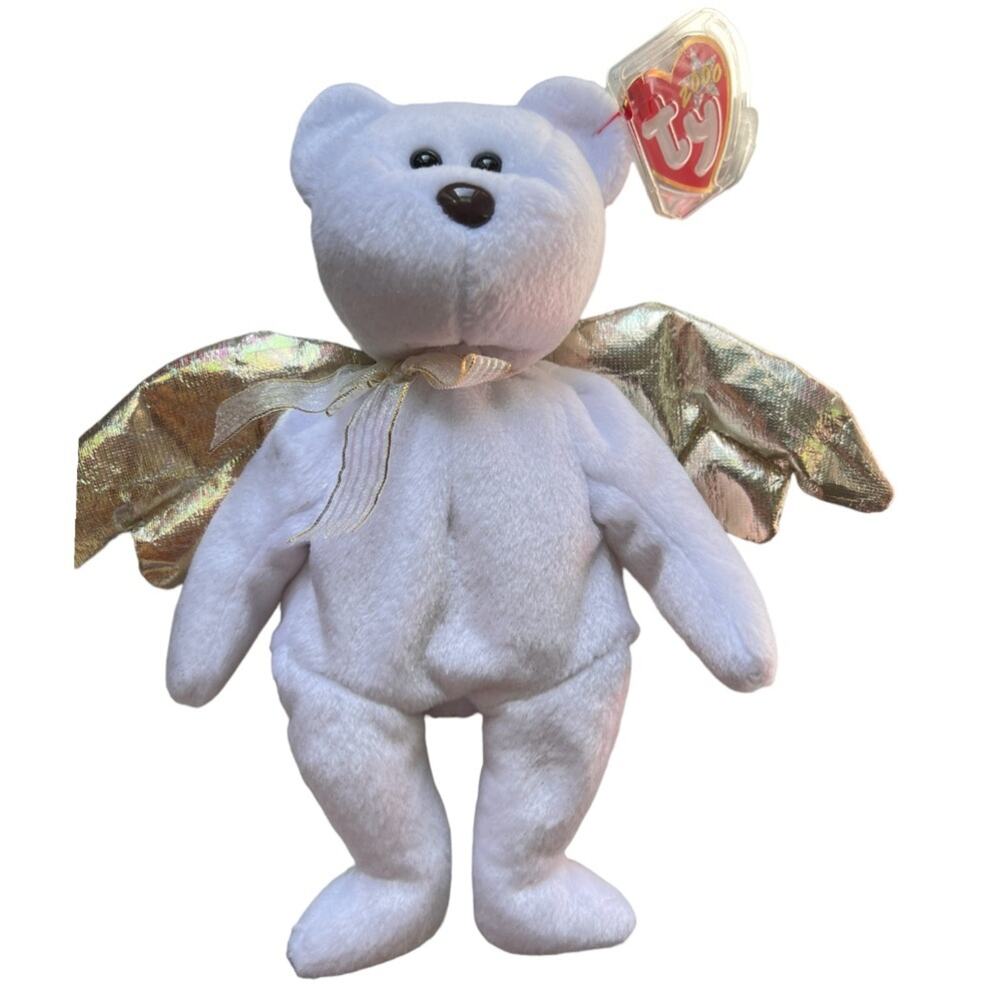 Ty beanie baby Halo II white angel bear Y2K plushie stuffed animal